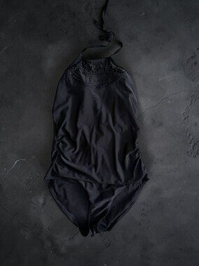 MERONA Black High Neck Cutout Swimsuit Size Large